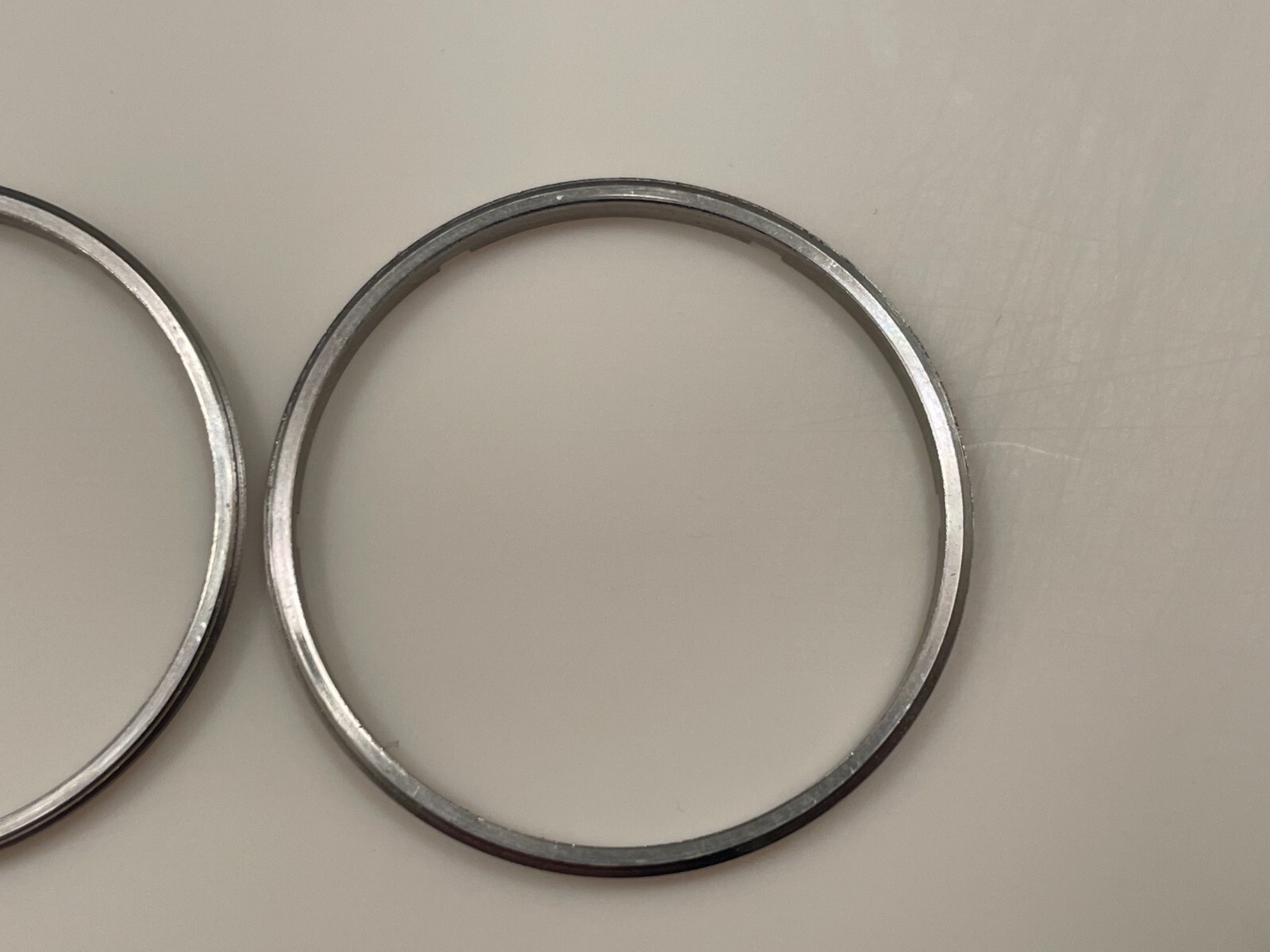 Bulova Accutron TWO Case Back Rings for watch, 214 CAL 2182 for parts stainless