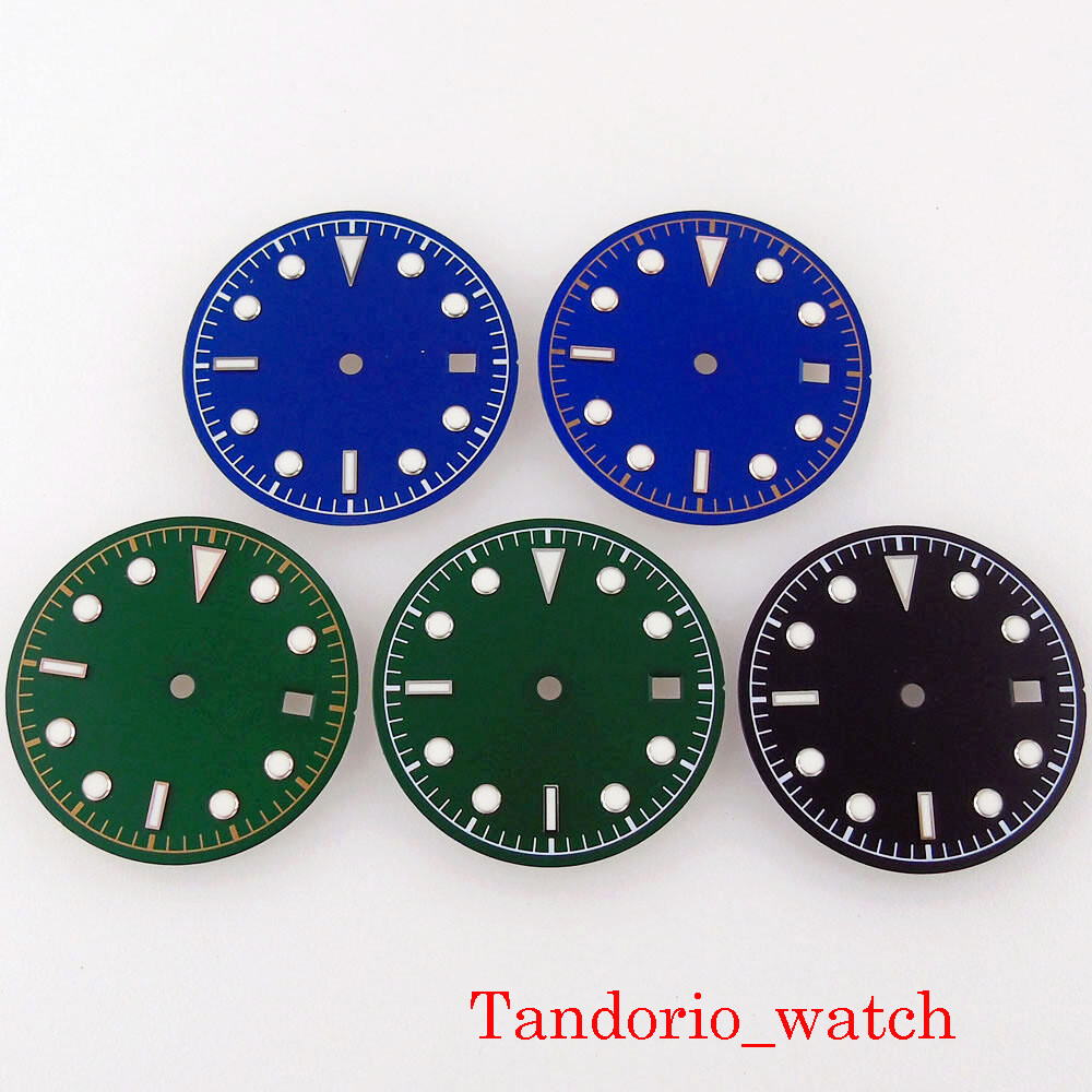 30.5mm Black Blue Green Watch Dial For NH35 NH36 MIYOTA 8215 821A 8205 Movement