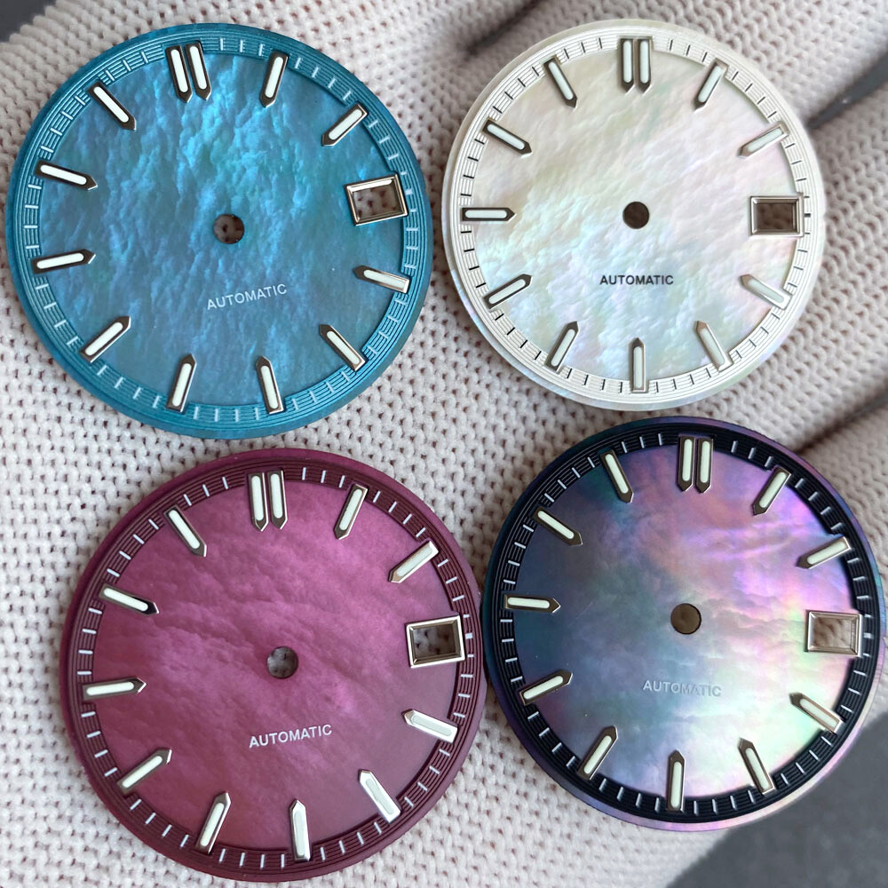 MOP Mother of Pearl Shell Watch Dial 29mm Lume Fit NH35 NH36 Diving Men Watches