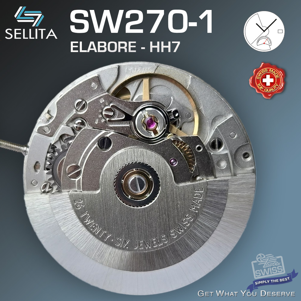 MOVEMENT AUTOMATIC SELLITA SW270-1 ELABORE HH7, DATE, POWER RESERVE 6H
