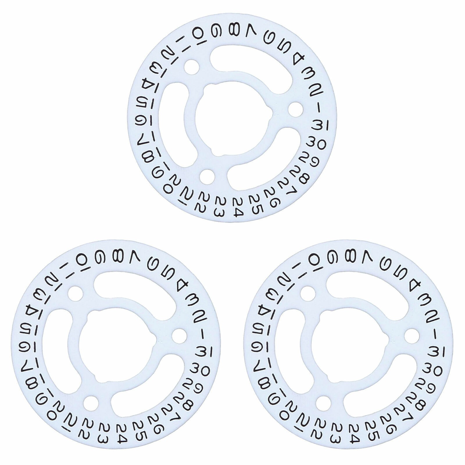 3 CALENDAR DATE DISC FOR ROLEX QS 2130/2135 67180 67480 69160 69173 69174 WHITE