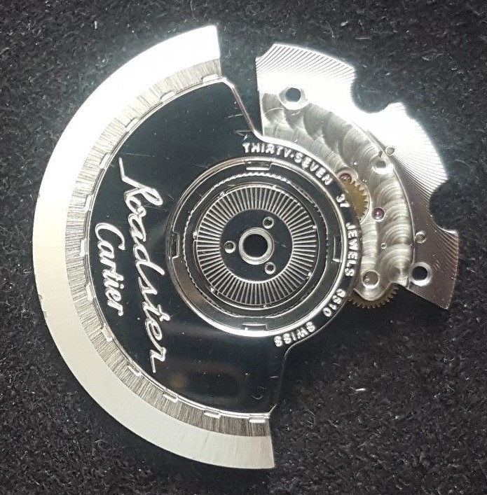 Cartier Roadster Complete Automatic Device with Gears, Bridges and Rotor Weight