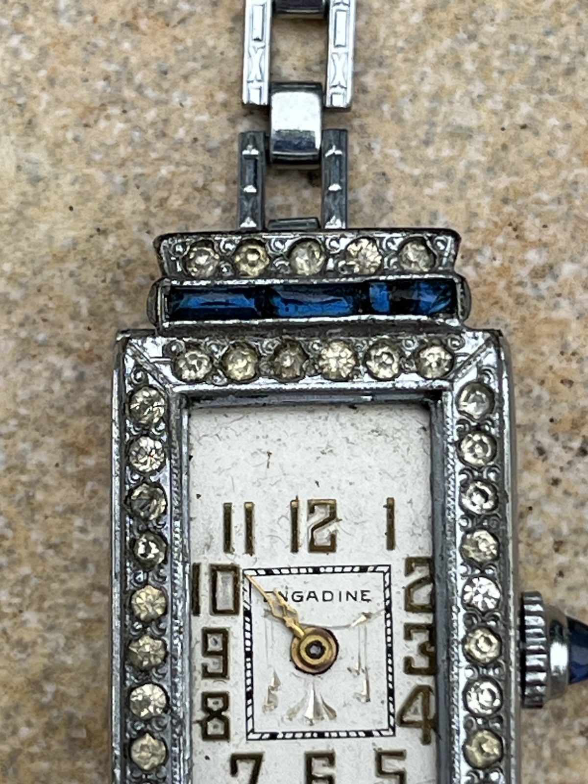 Vintage Engadine Ladies Watch w/ Fancy Art Deco Jeweled Case – Parts or Repair