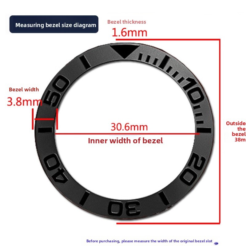 High Quality Ceramic Ring Watch Scale Ring Mouth 38mm for Rolex Yacht-Master