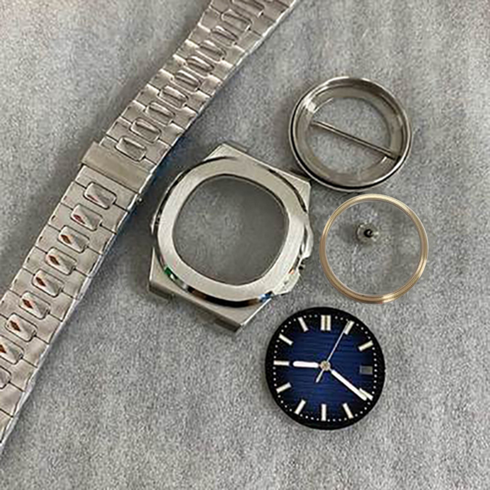 Steel WatchCase+Strap+Hand Watch Kit for Japanese NH35/36/4R Automatic Movement