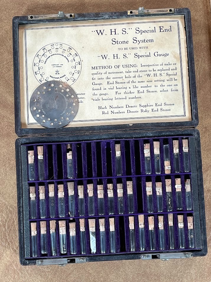 Waltham Horological School Special Endstone System & Gauge W.H.S Waltham Mass