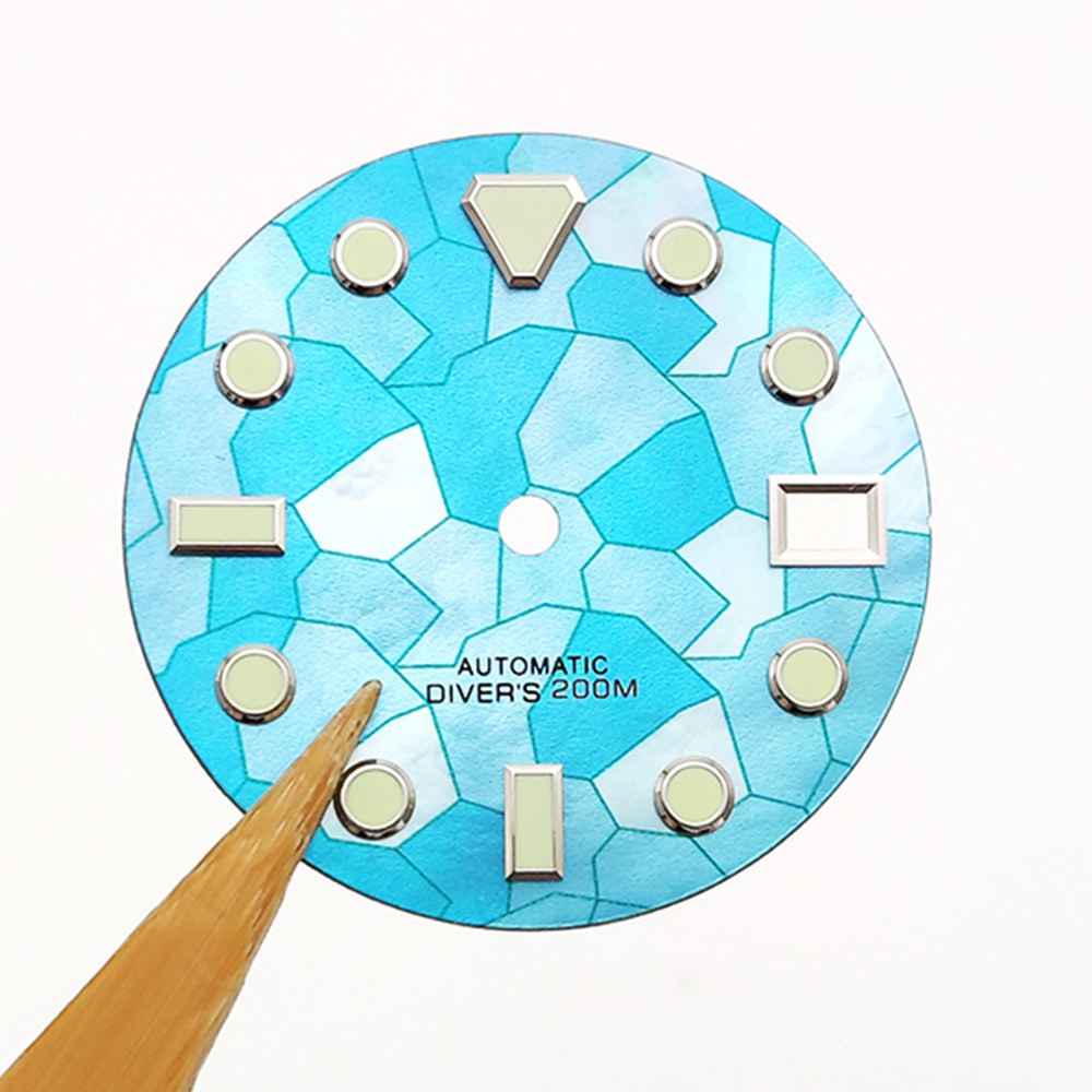 28.5mm Lume Diver Dial Mosaic Pattern Fit Auto Movement Mod