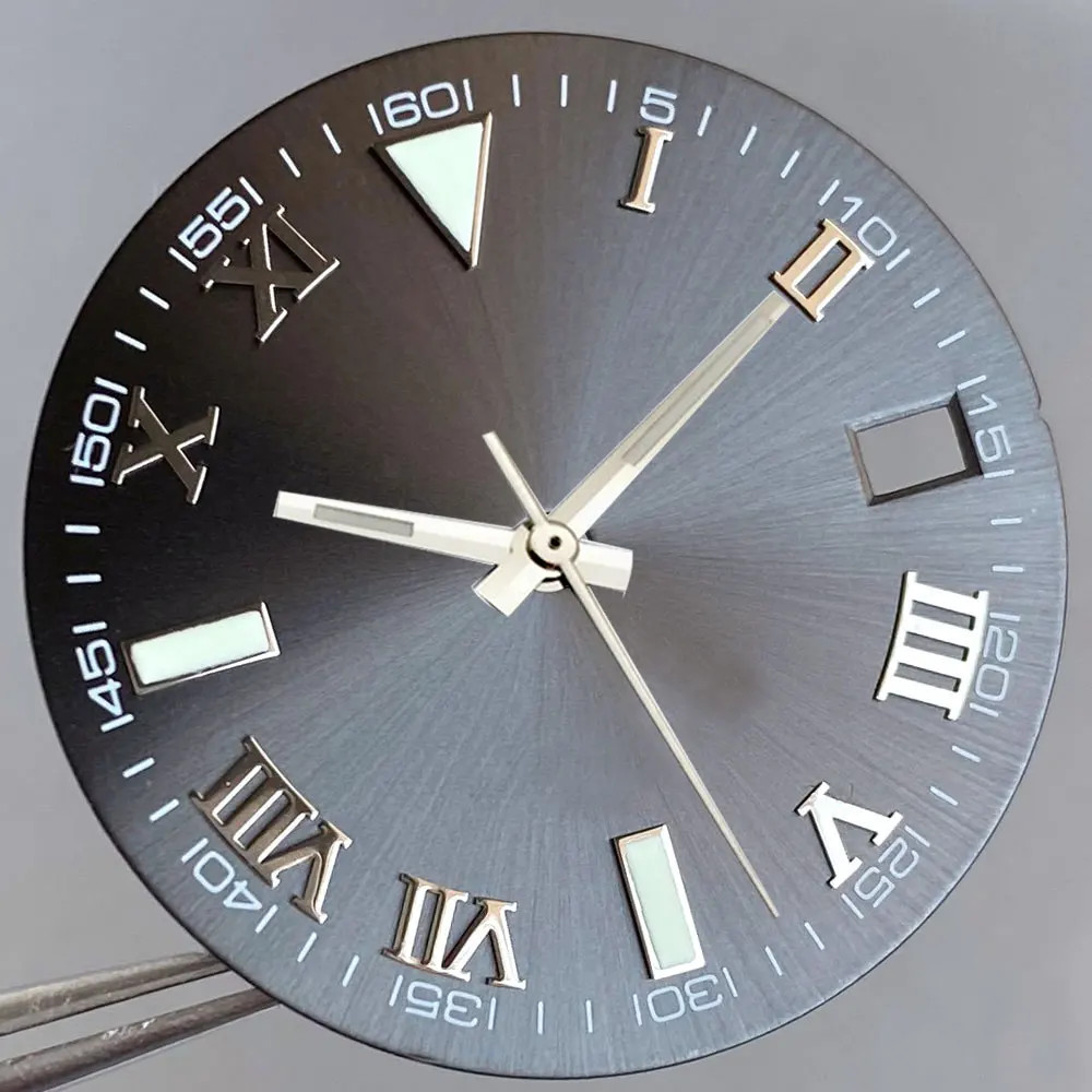 Tandorio New Roman Numeral Sunburst Dial 29mm Watch Dial Face For NH35 NH36 NH38