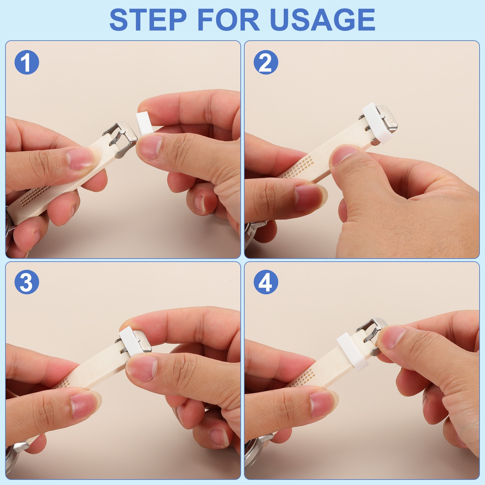 8 Pcs Watch Band Holder Loop, 16mm Universal Watch Replacement Band, White