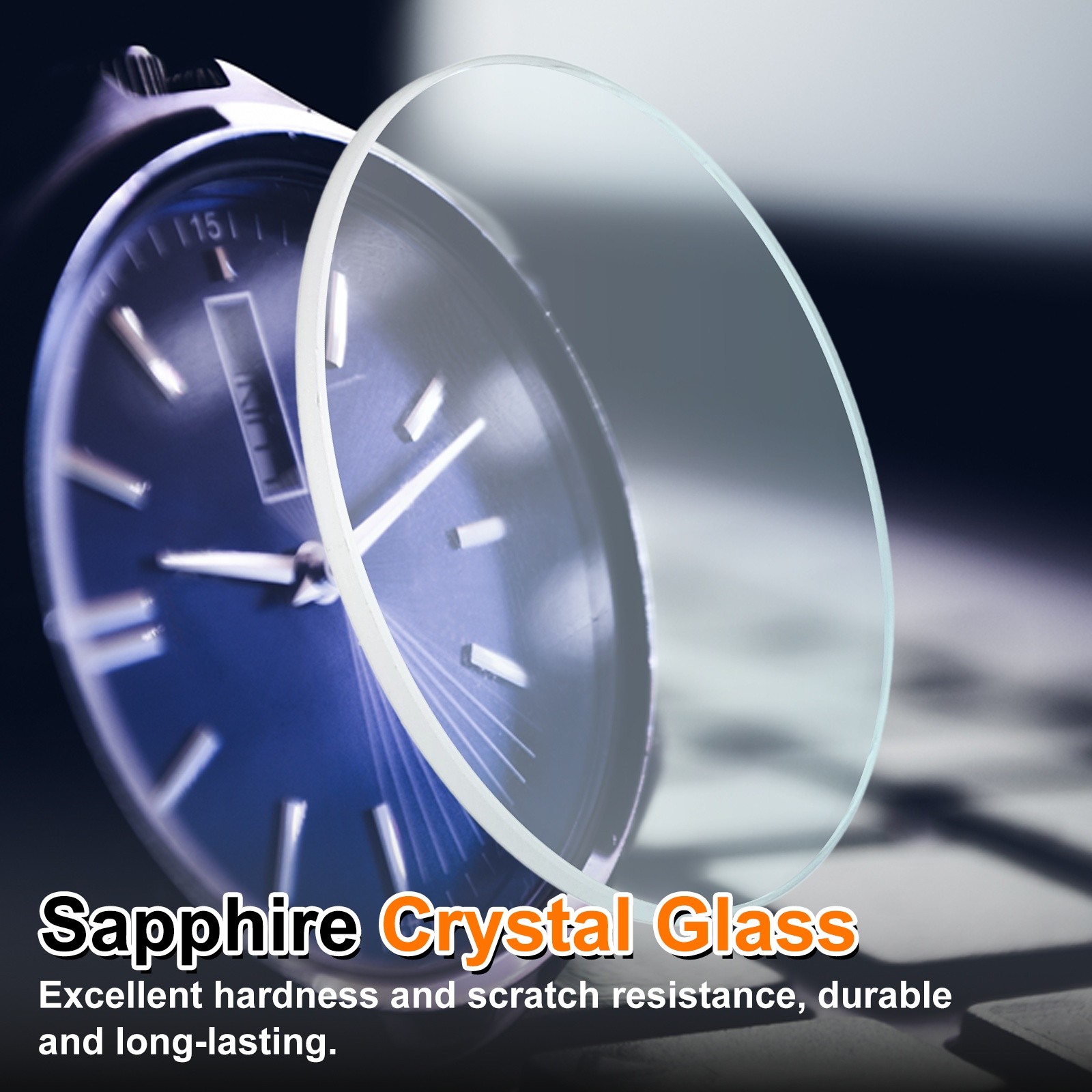 Watch Crystal Glass Lens 30.5mm Dia 2mm Thick Flat Round Sapphire Replacement