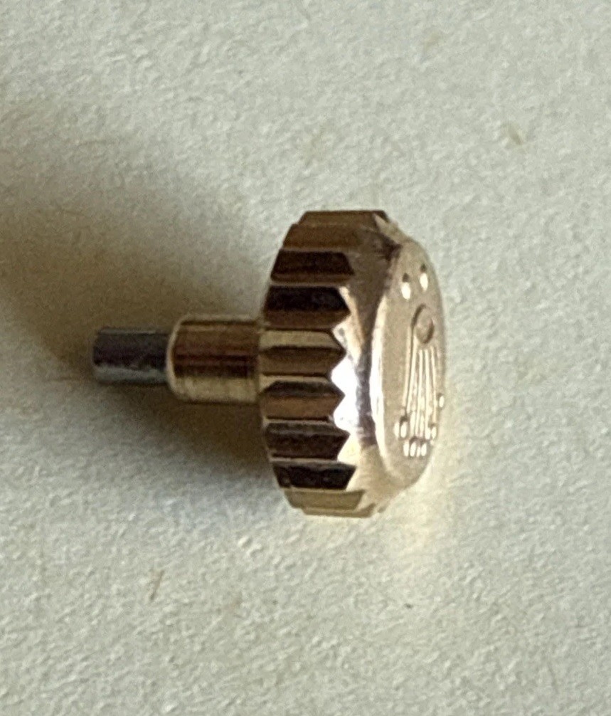 18K SOLID Yellow Gold Rolex 6mm Monobloc Watch Crown Part 24-604-8 116138 116208