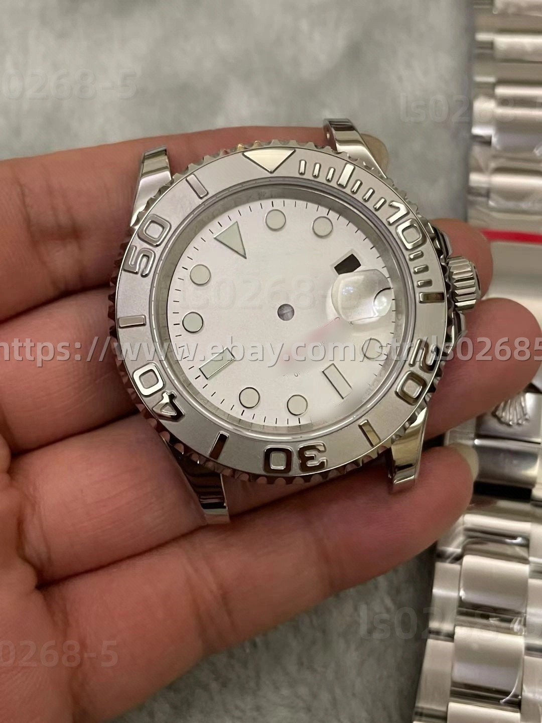 DIY SET for 3135 40MM Watch case + dial + hands + Strap sapphire