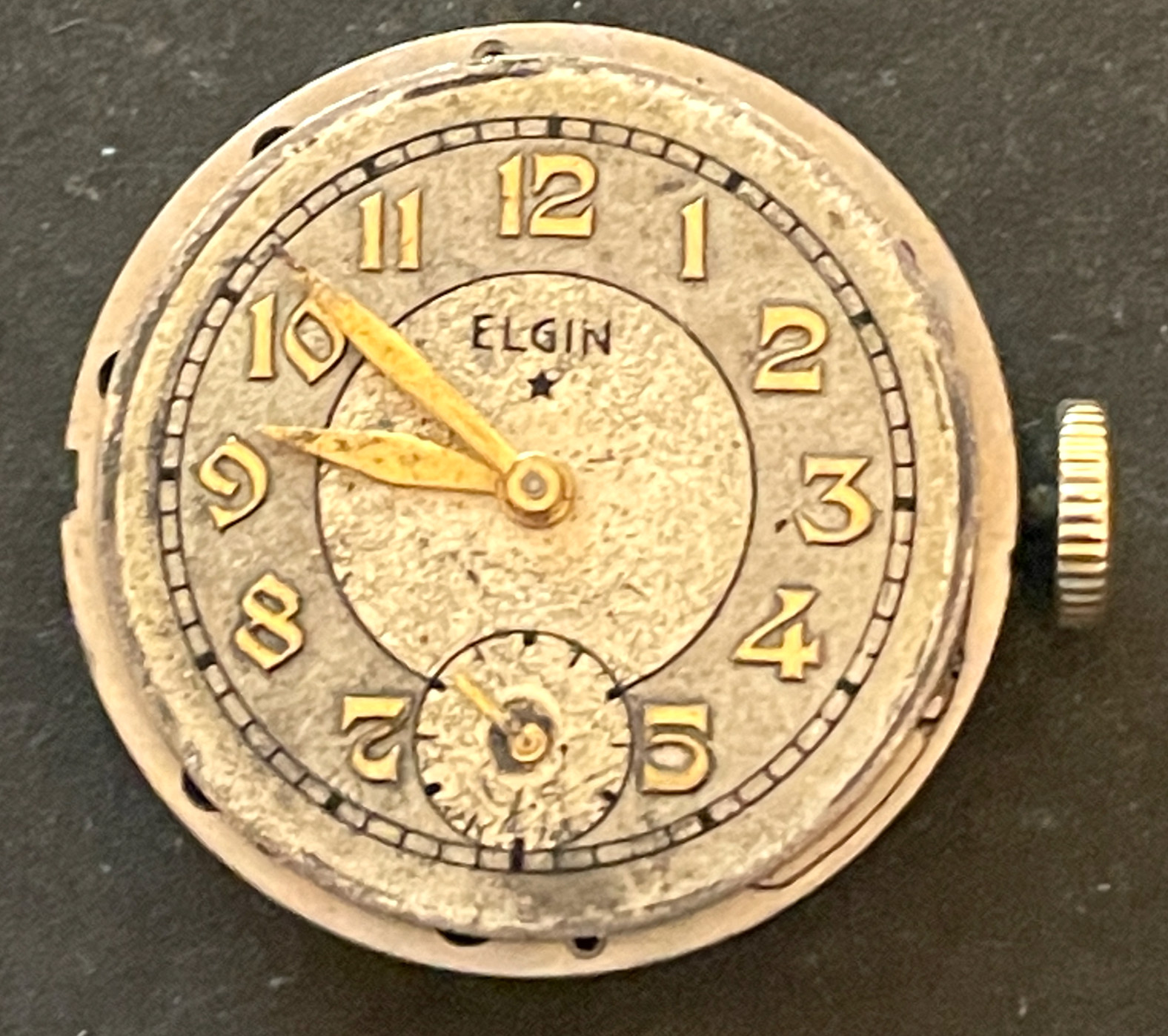 Vintage 1936 Elgin Cal 524 Men’s Watch Movement Parts/Repair 8/0s 17j USA
