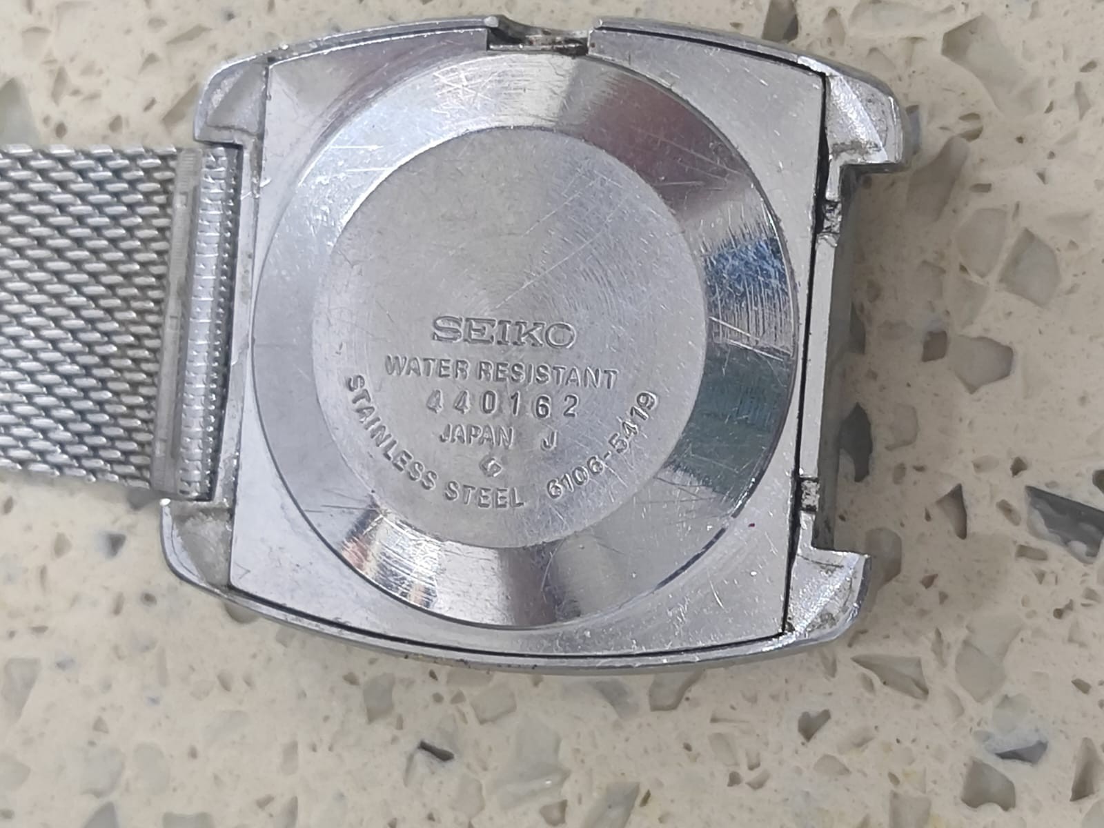SEIKO DX AUTOMATIC 6106-5419 Parts CASE & Dial $ hands Steel USED