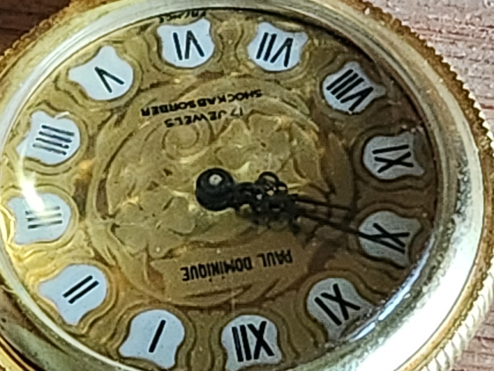 Paul Dominique Pocket Watch 17 Jewels Shock Absorber Kent France Parts Vintage