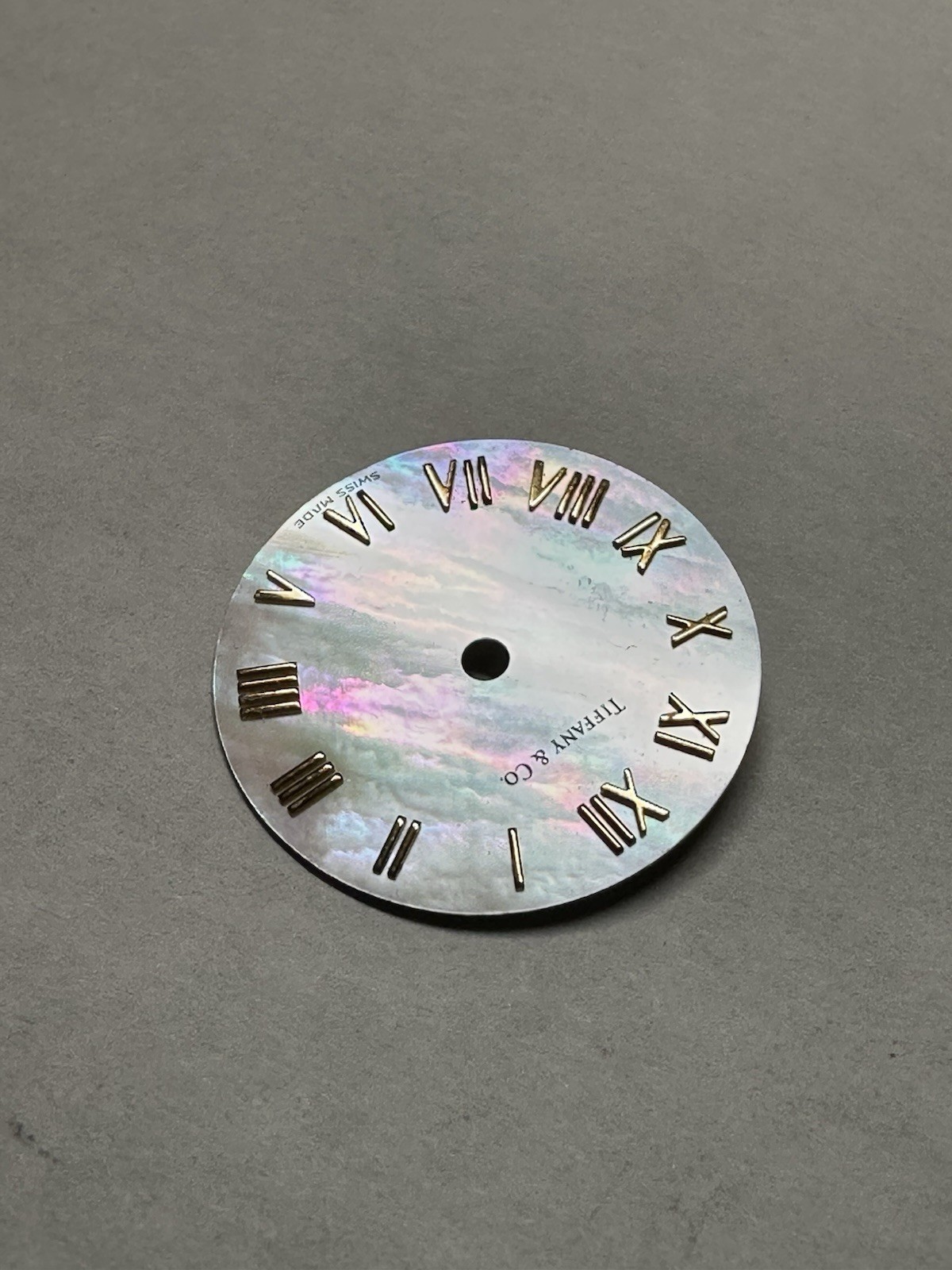 Tiffany & Co 17mm Mother Of Pearl Watch Dial w/ Gold Roman Numerals
