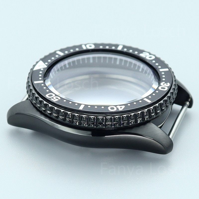 FEIYASHI 42.5mm STEEL Black Watch Case SKX007 Style Sapphire For Seiko NH35 NH36