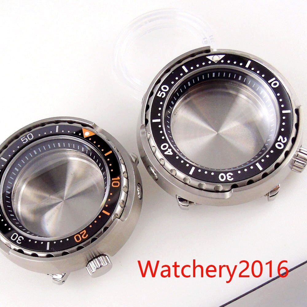 46.5mm Watch Case 4 O’clock Crown Sapphire Glass Fit Japan NH35 NH36 NH34 Watch