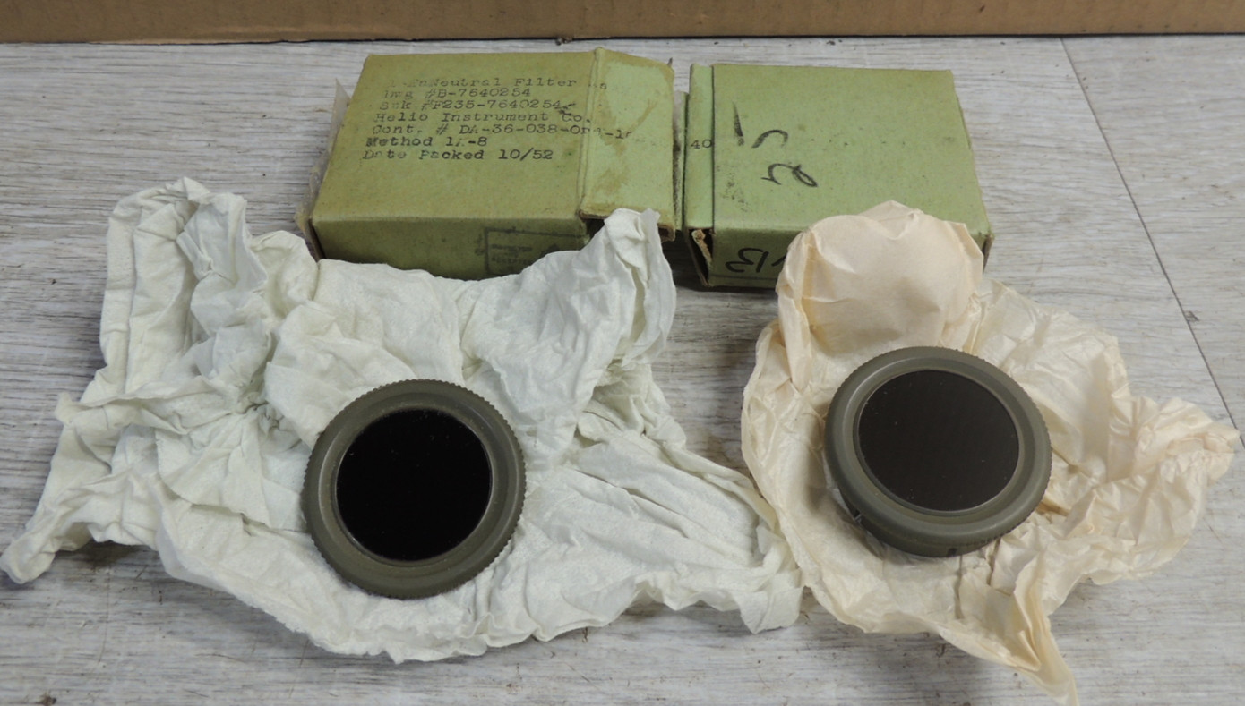 Military Watch Lens 1952 Helio Instruments Neutral Filter DA-36-38-ORD-102 NOS