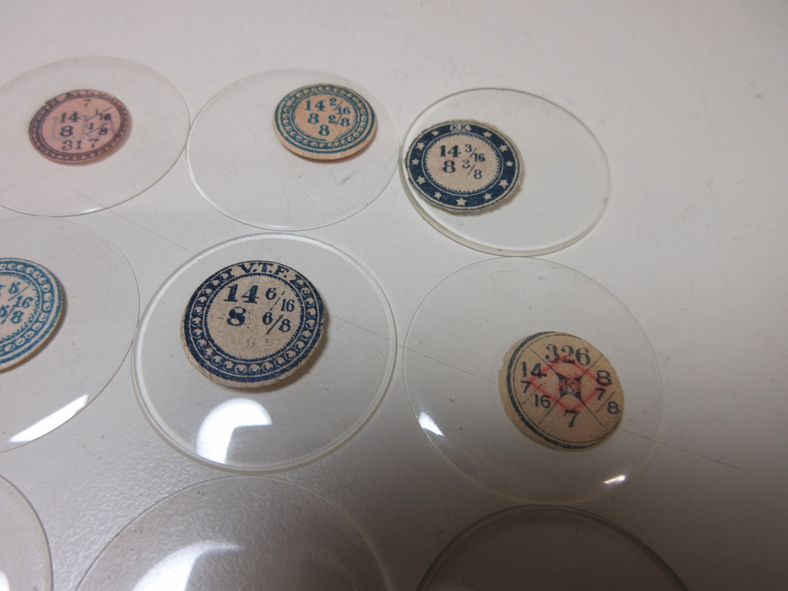 LOT GLASS THICK & THIN POCKET WATCH CRYSTALS SIZE 14 REPLACEMENT PARTS #14