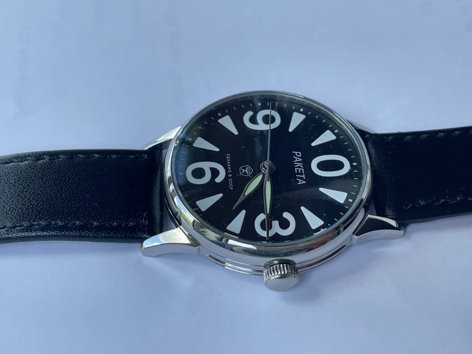 RAKETA ZERO 2609 HA mechanism USSR case steel MANS WRISTWATCH NEW marriage