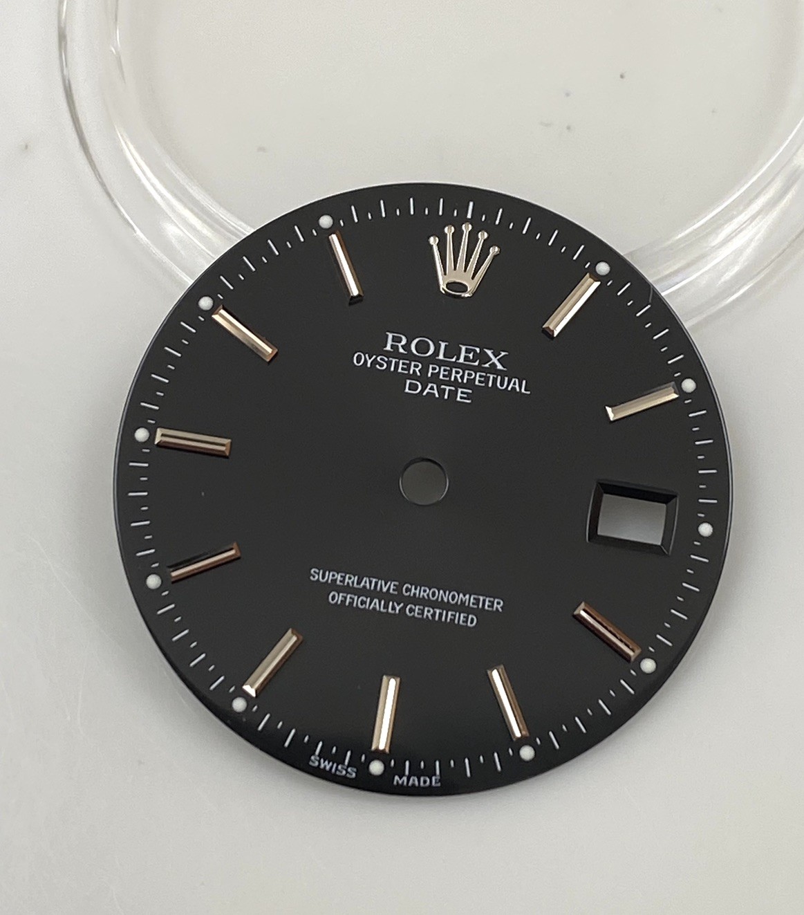 Genuine Rolex 34mm Oyster Perpetual Date 15000 Black/Silver Cal 3035/3135 Dial