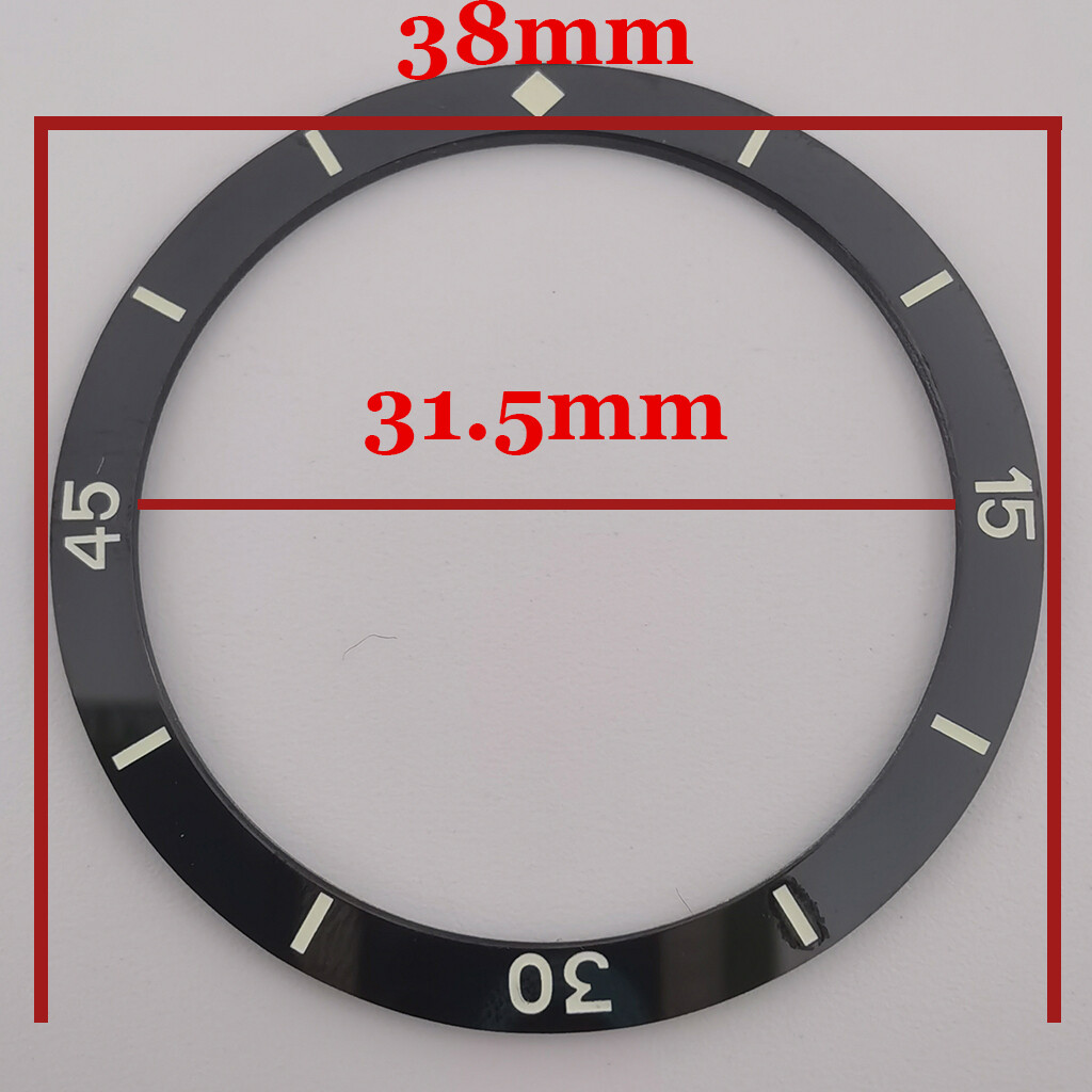 38mm Green Luminous Ceramic bezel Insert For 40mm Watch Case Repair Parts