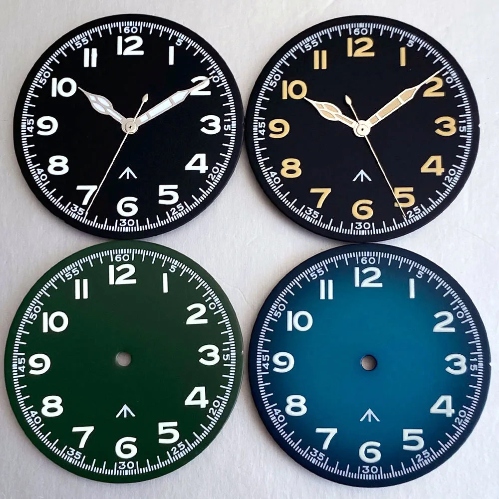 Tandorio 33.5mm Vintage Pilot Watch Dial Face For NH35/PT5000/Miyota 8215/VH31 B