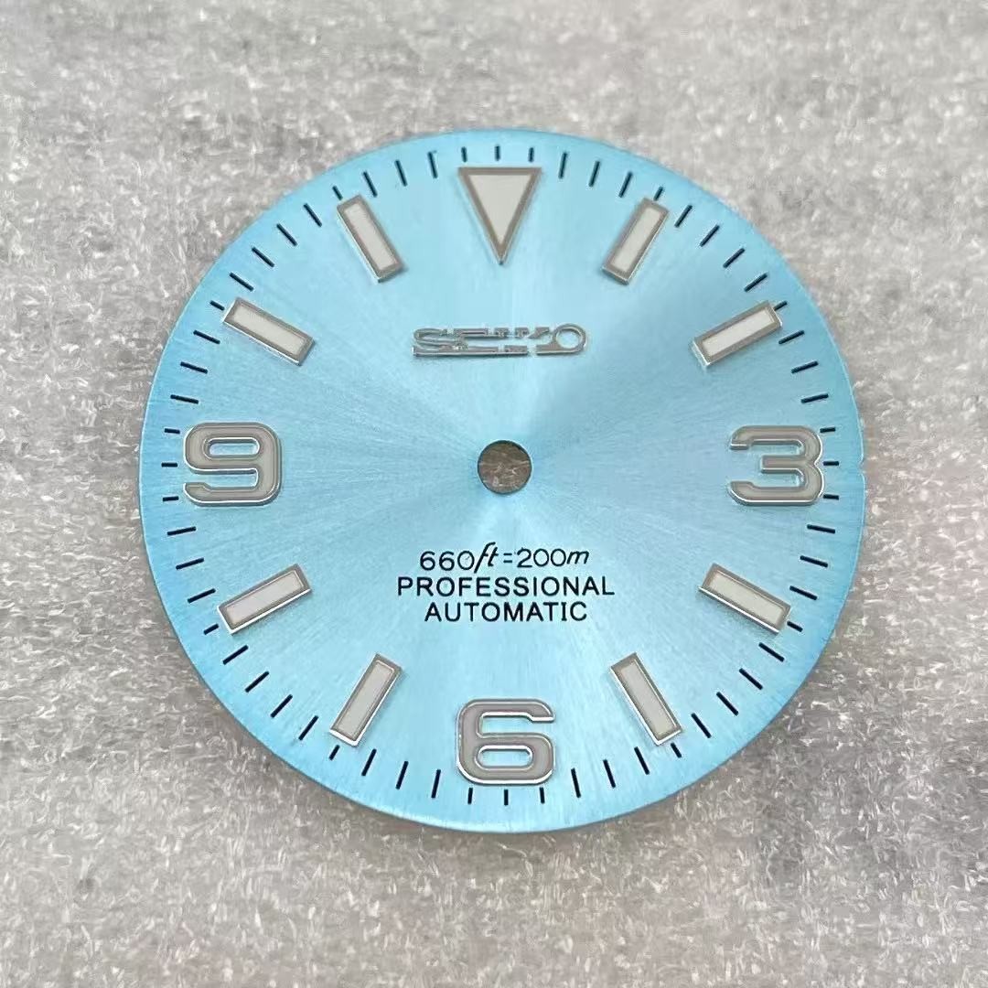 28.5mm Sun Pattern Watch Dial Green Luminous for NH35 NH36 Movement