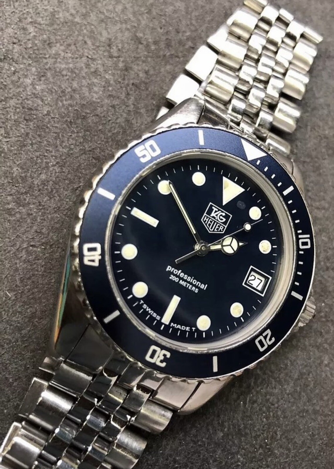 Matte Version: Tag Heuer 1000 Bezel Insert: 980.613 Blue Watch Replacement Part