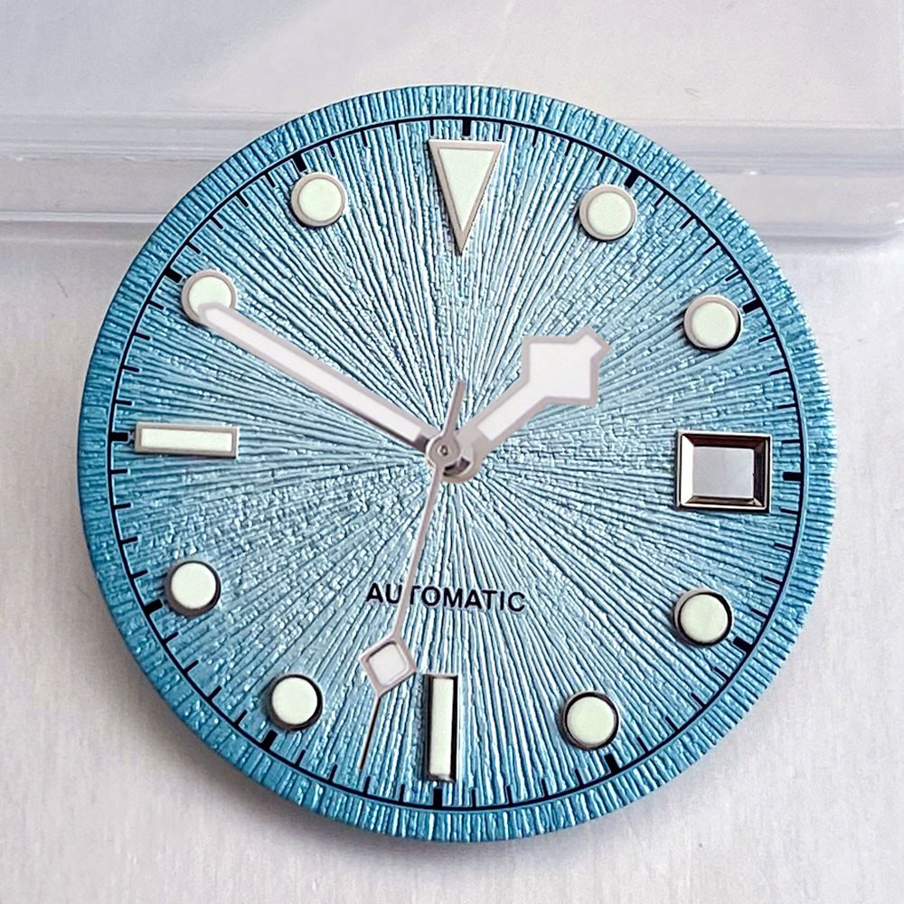 New 29mm Lume Sunburst Black Blue Green Red Watch Dial Hand Set Fit Miyota 8215