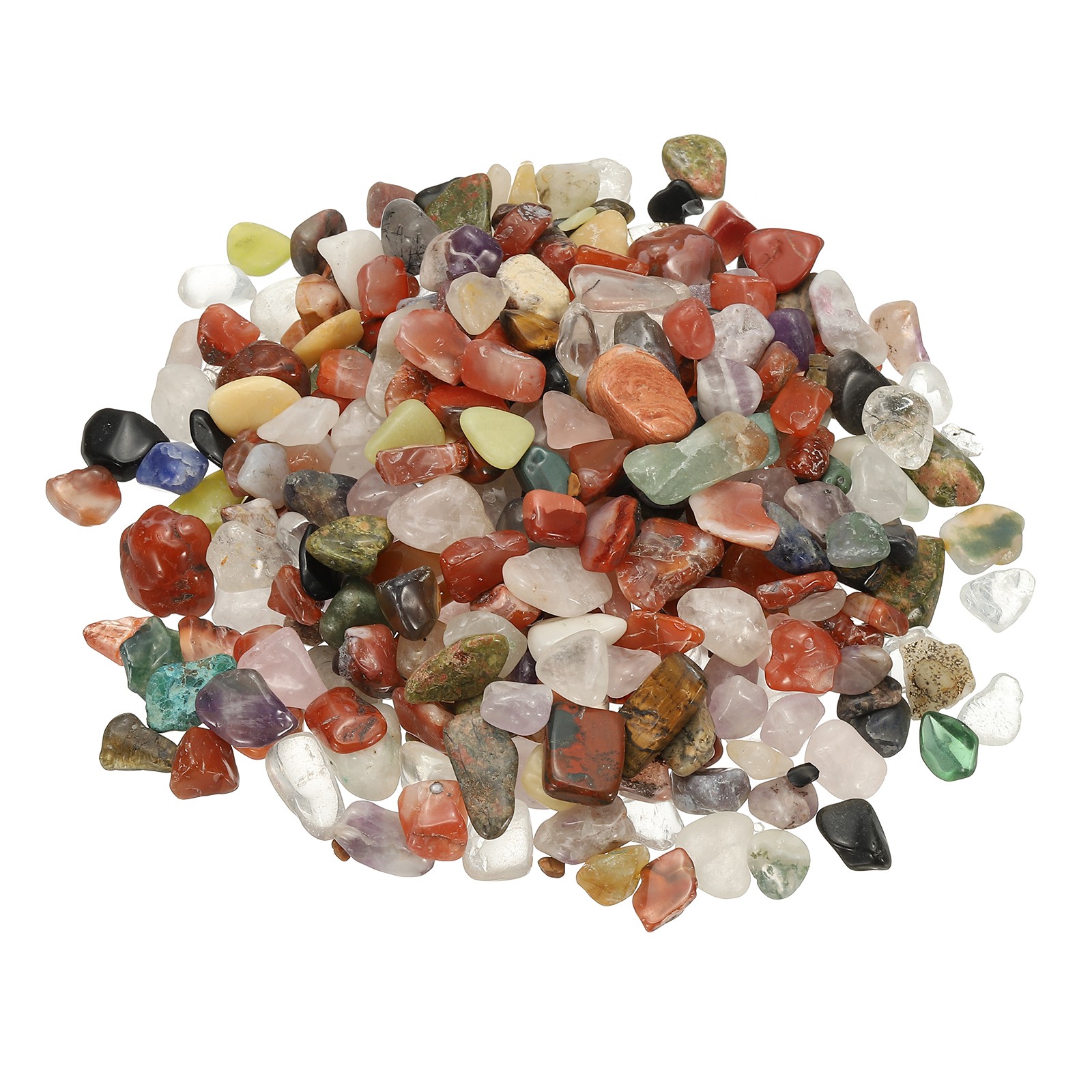 Tumbled Chips Stones, 1lb/500g Fluorite Tumbled Gravel, Red Mixed Color