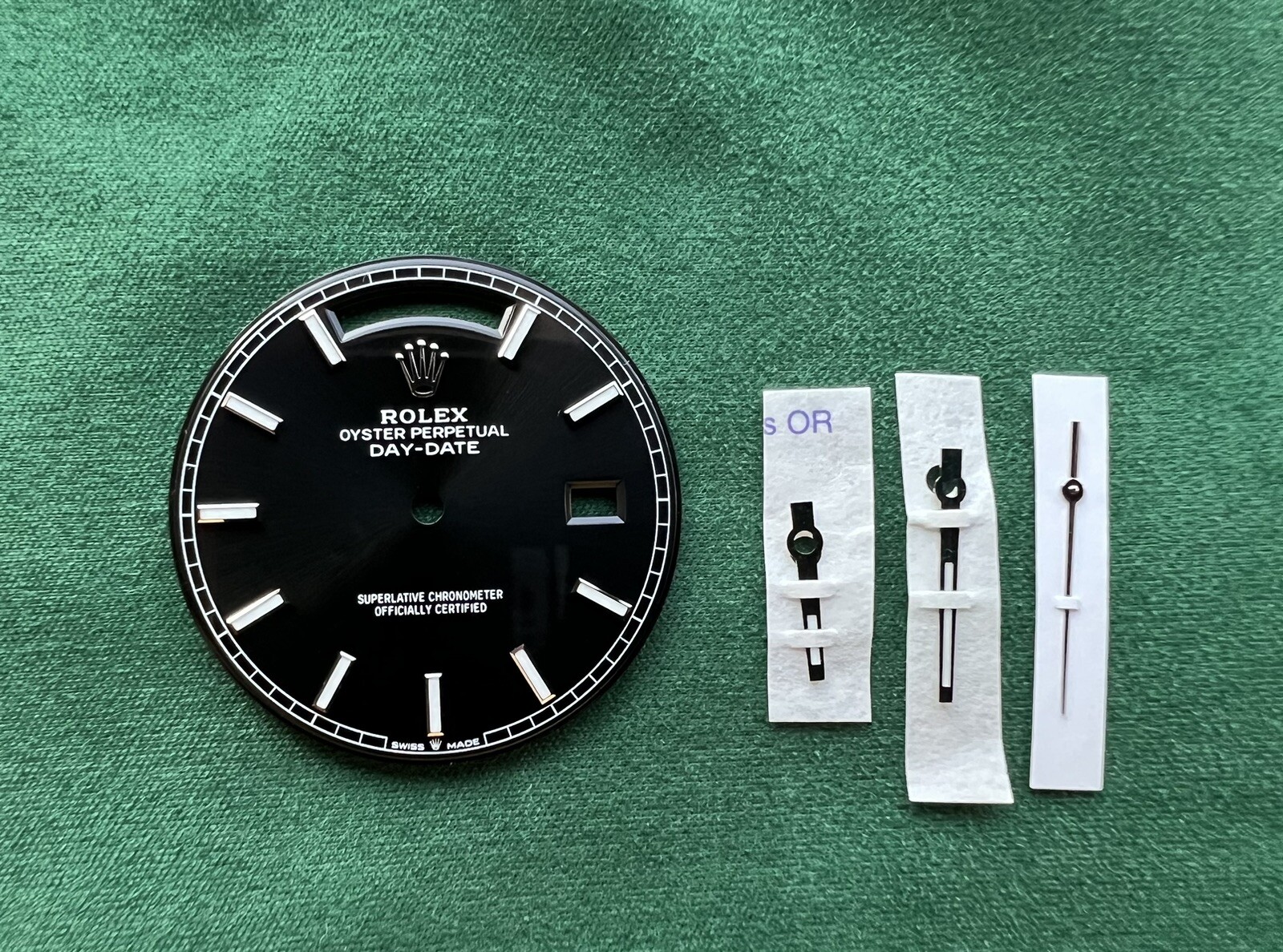 Authentic Rolex DayDate 40mm Black Chroma Stick Dial w/ Hands Mod. 228239-OC#703