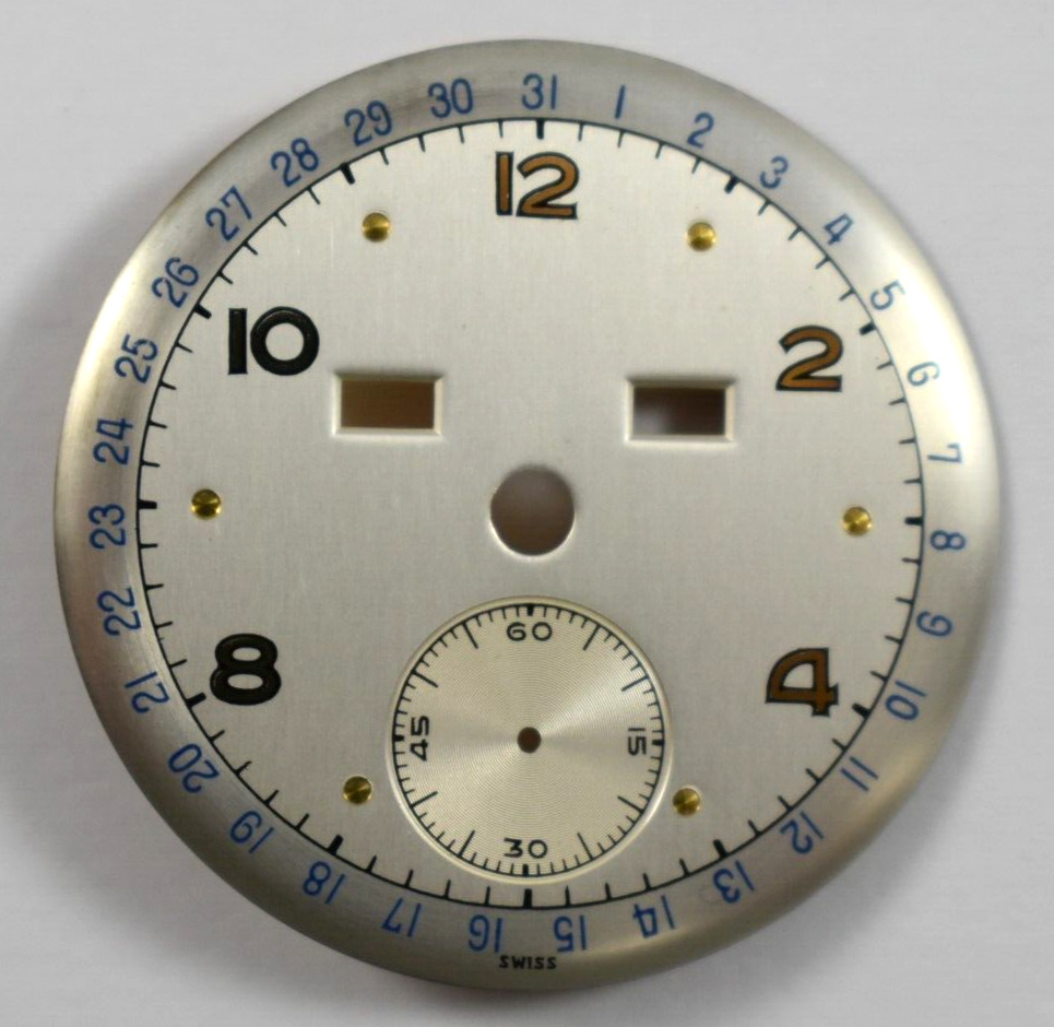 Vintage Unbranded Pointer Date Triple Calendar NOS Watch Dial 31.75mm lot.t