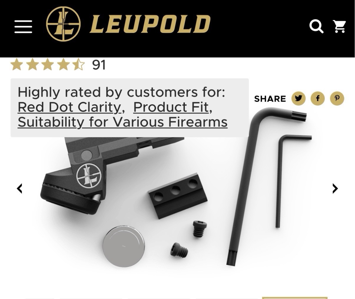 Leopold DeltaPoint Micro (S&W M&P) Dovetail Mounting Plate