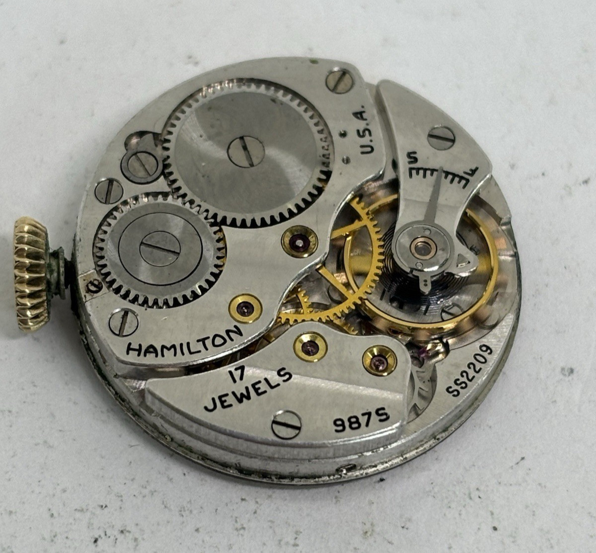 Hamilton 987s 17J Watch Movement *Not Running*