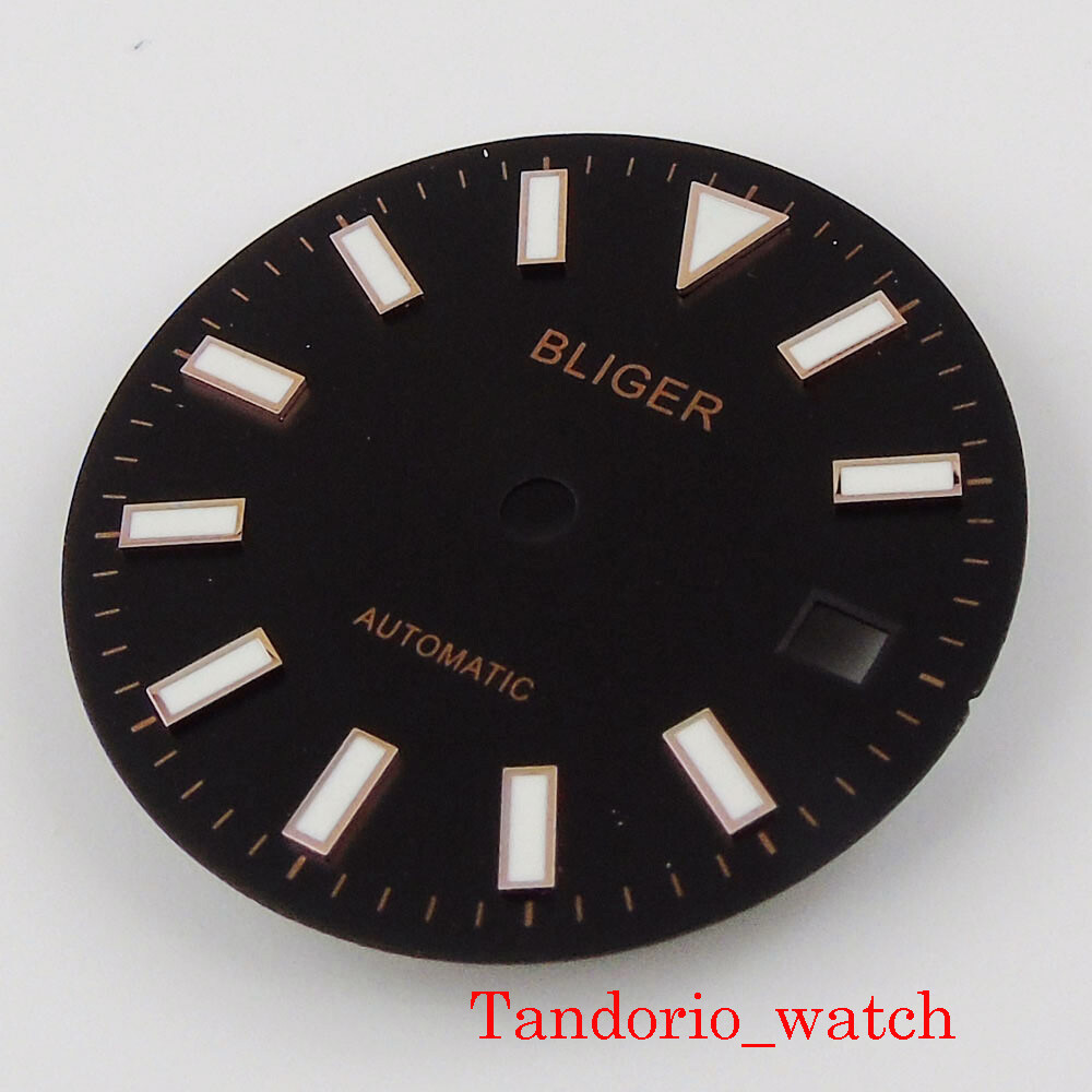 back sterile men watch dial with date window watch hand fit miyota 8215 DG 2813