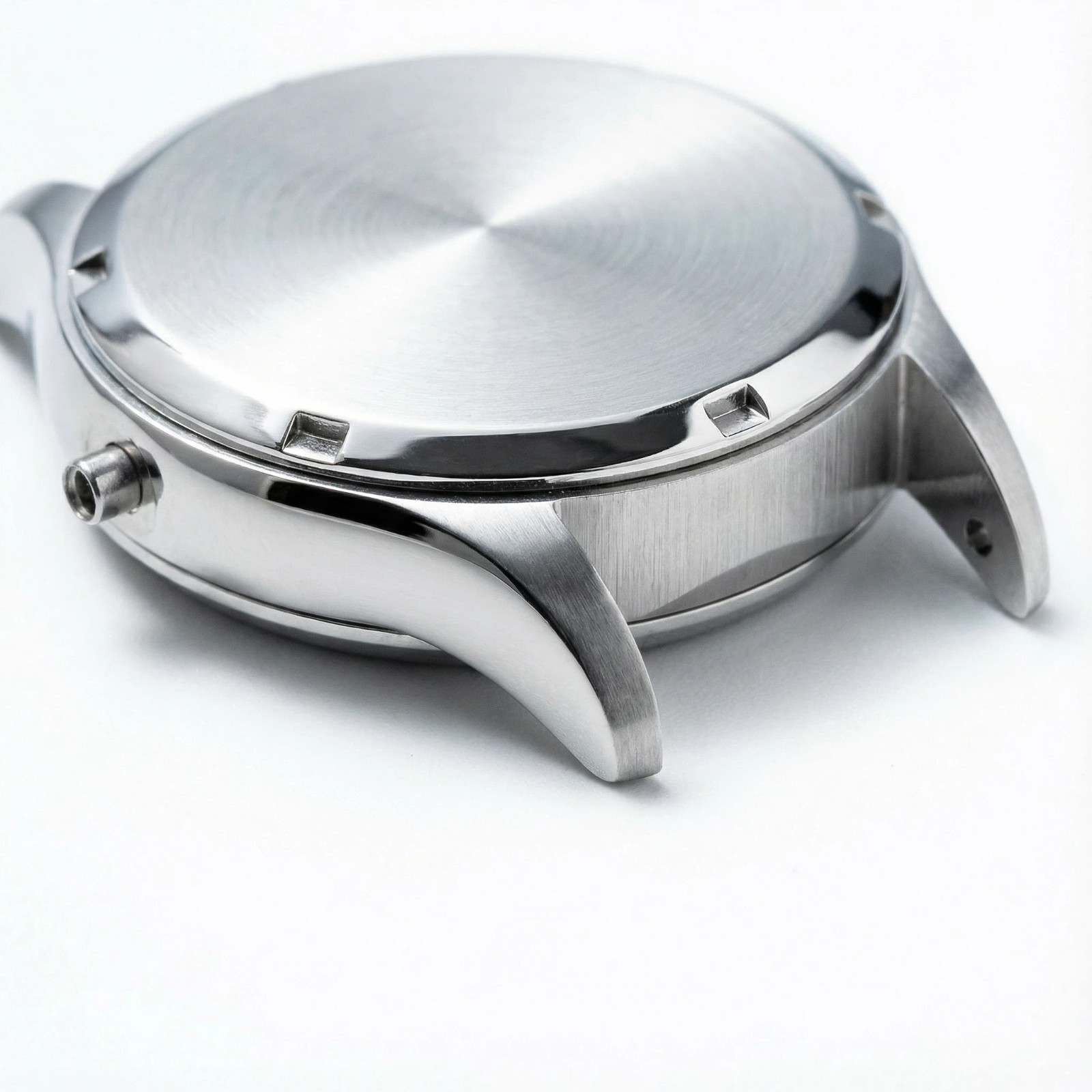 28mm glass Watch Case back cover fit ETA 585 waterproof ring Silver