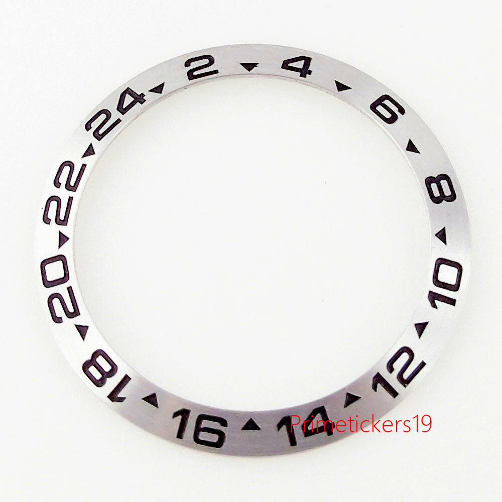 38mmx30.6mm Silver/Golden/Pink Sloping Steel Watch Bezel Insert Fit 40mm Watch