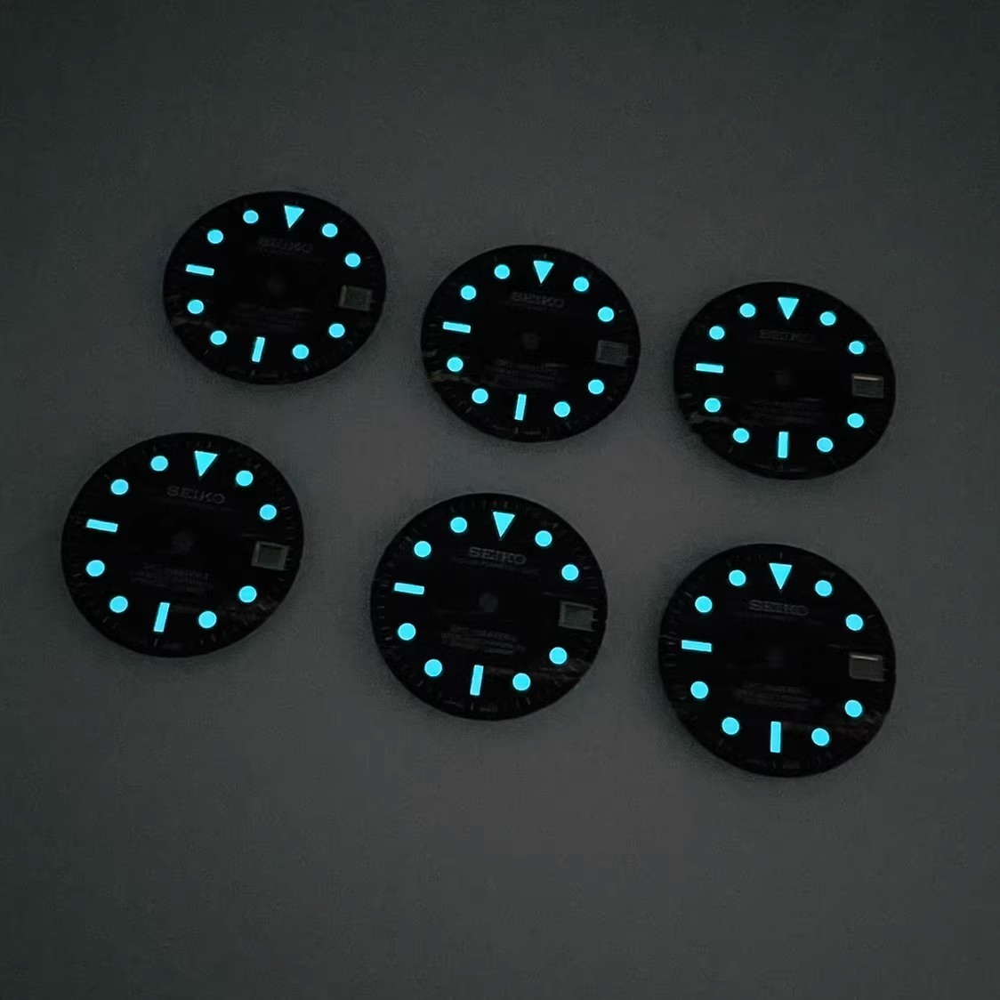 28.5mm Watch Dial Luminous For Seiko NH34 GMT Movement Bark Dattern Dial Parts