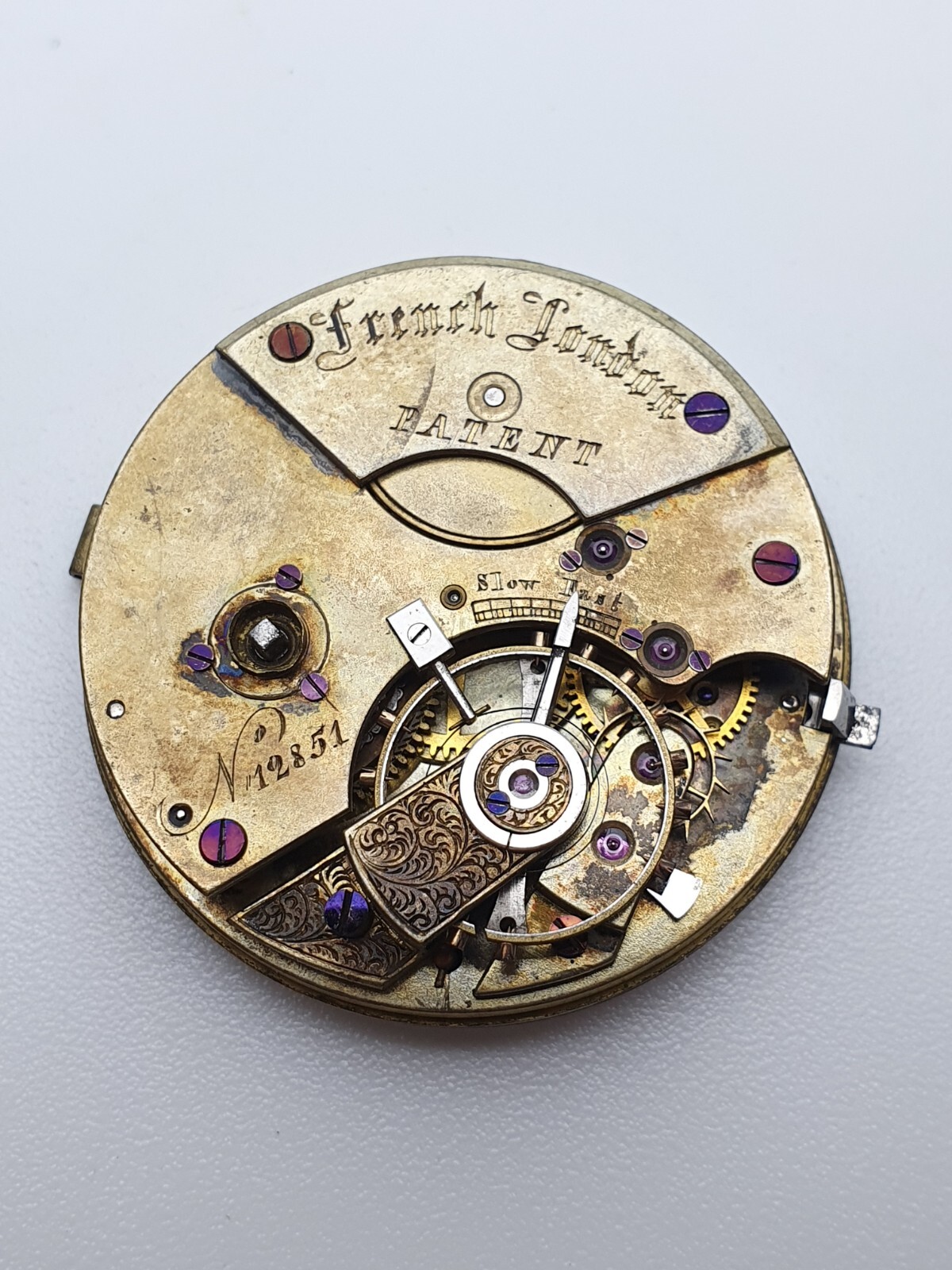French London Pocket Watch Movement – does not work – Parts