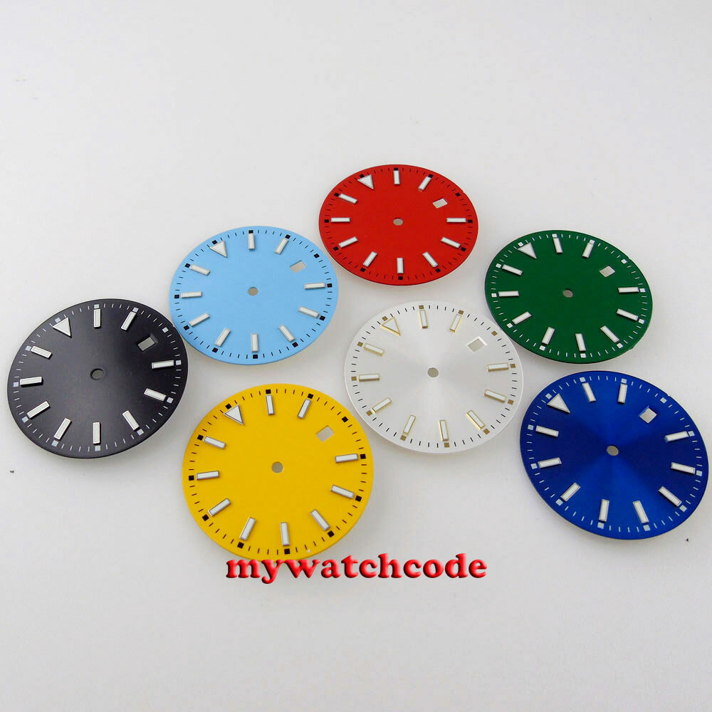 33.5mm blue black white Watch Dial luminous marks for Japan NH35 NH36 movement