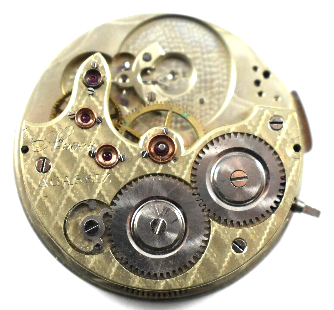Swiss Made Agassiz 44mm High Grade Incomplete Pocket Watch Movement lot.ff