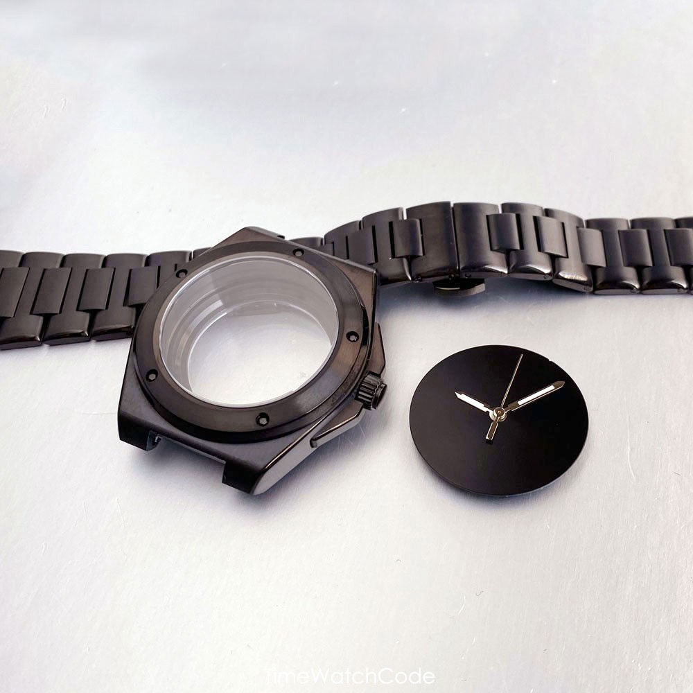 NH35A Ingenieur Watch Case Black PVD 40mm for NH34 NH36 NH38 NH70/71/72 Sapphire