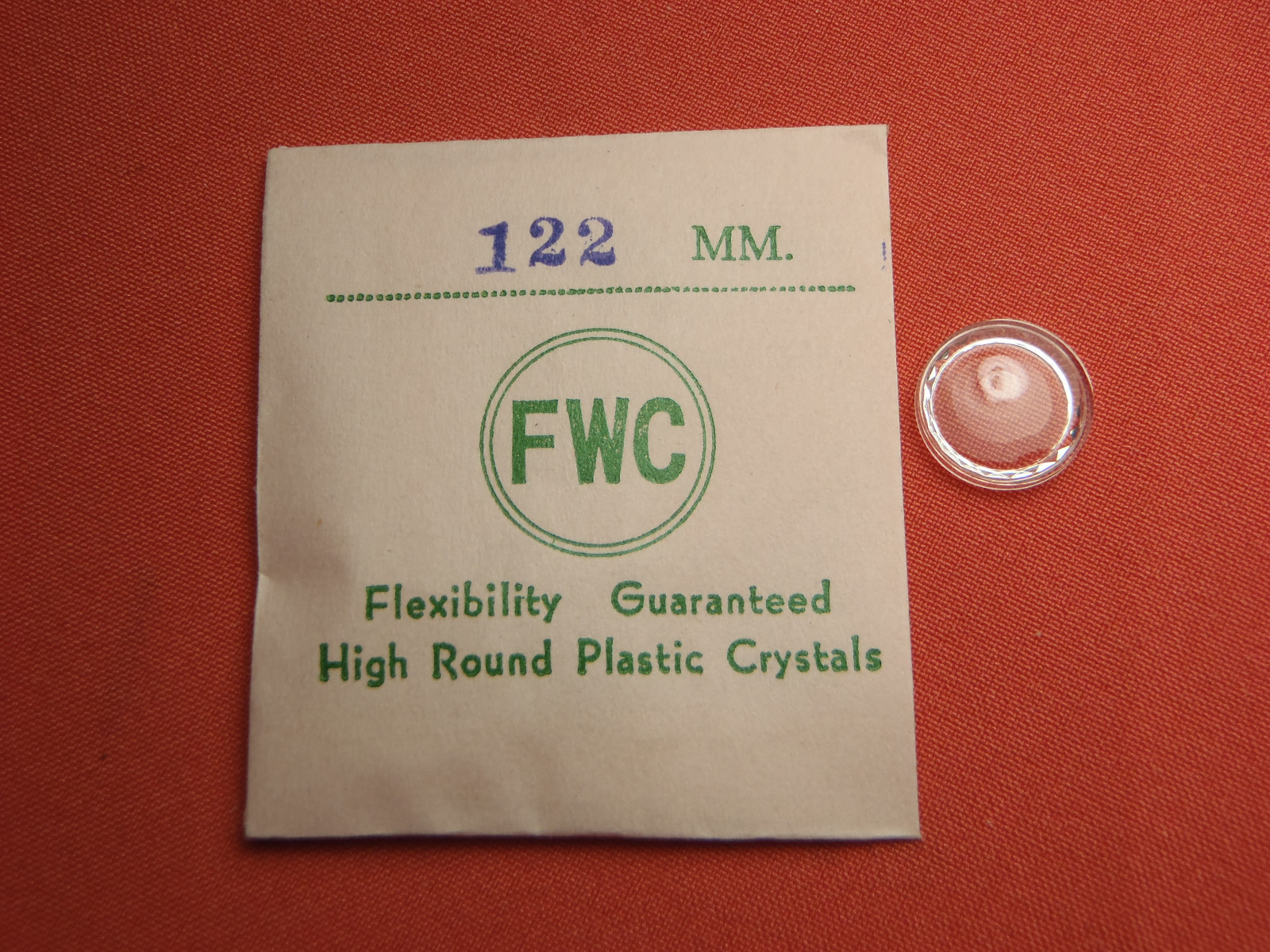 FWC HIGH ROUND Diamond Edge PLASTIC WATCH CRYSTAL 12.2 MM NOS