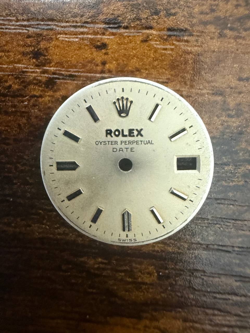 ROLEX LADIES OYSTER PERPETUAL DATE 6517 6516 6519 SILVER STICK DIAL USED COND