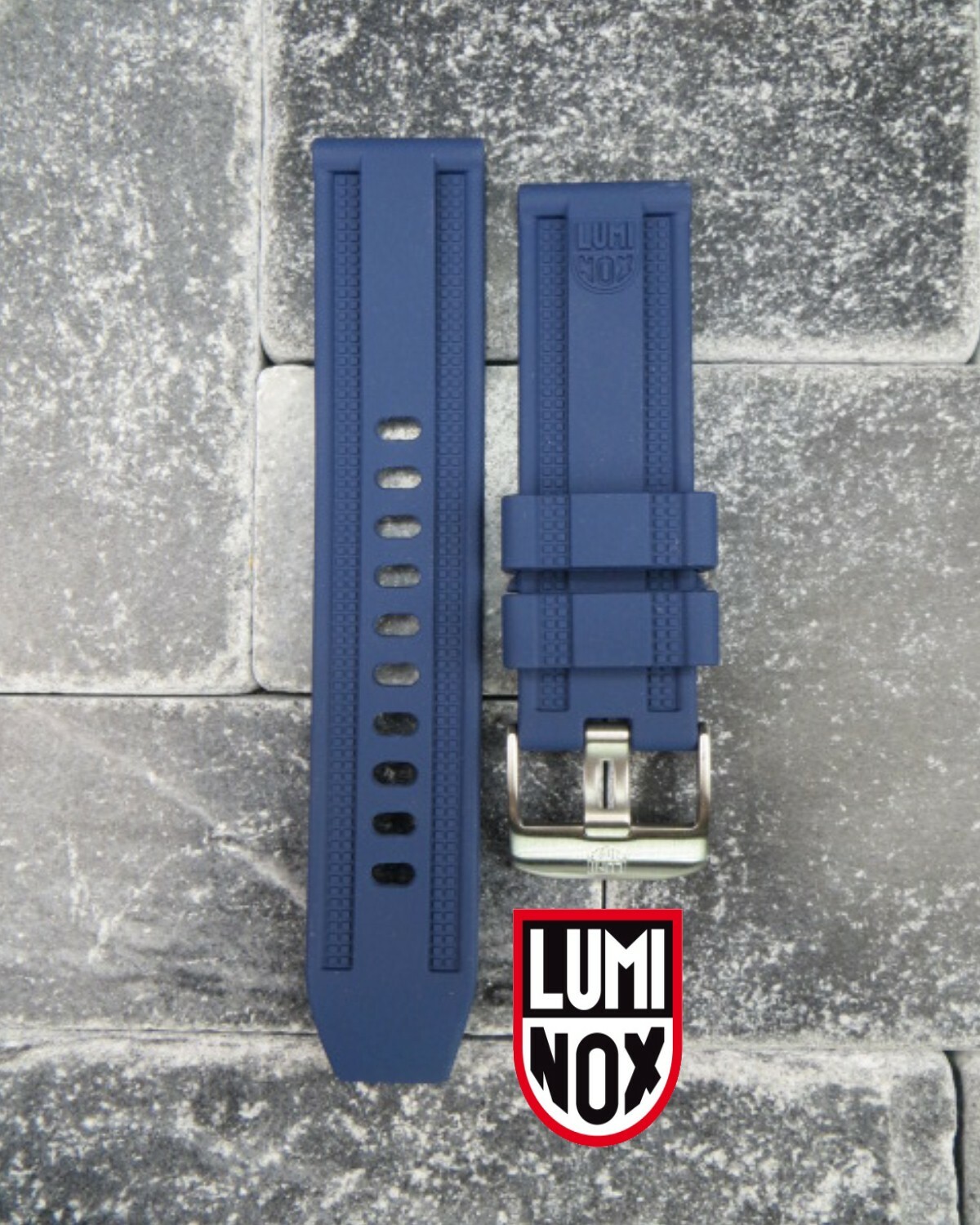 New 23mm LUMINOX Rubber Strap EVO Diver Watch Band XV 3050 3950 Navy Seal Blue x