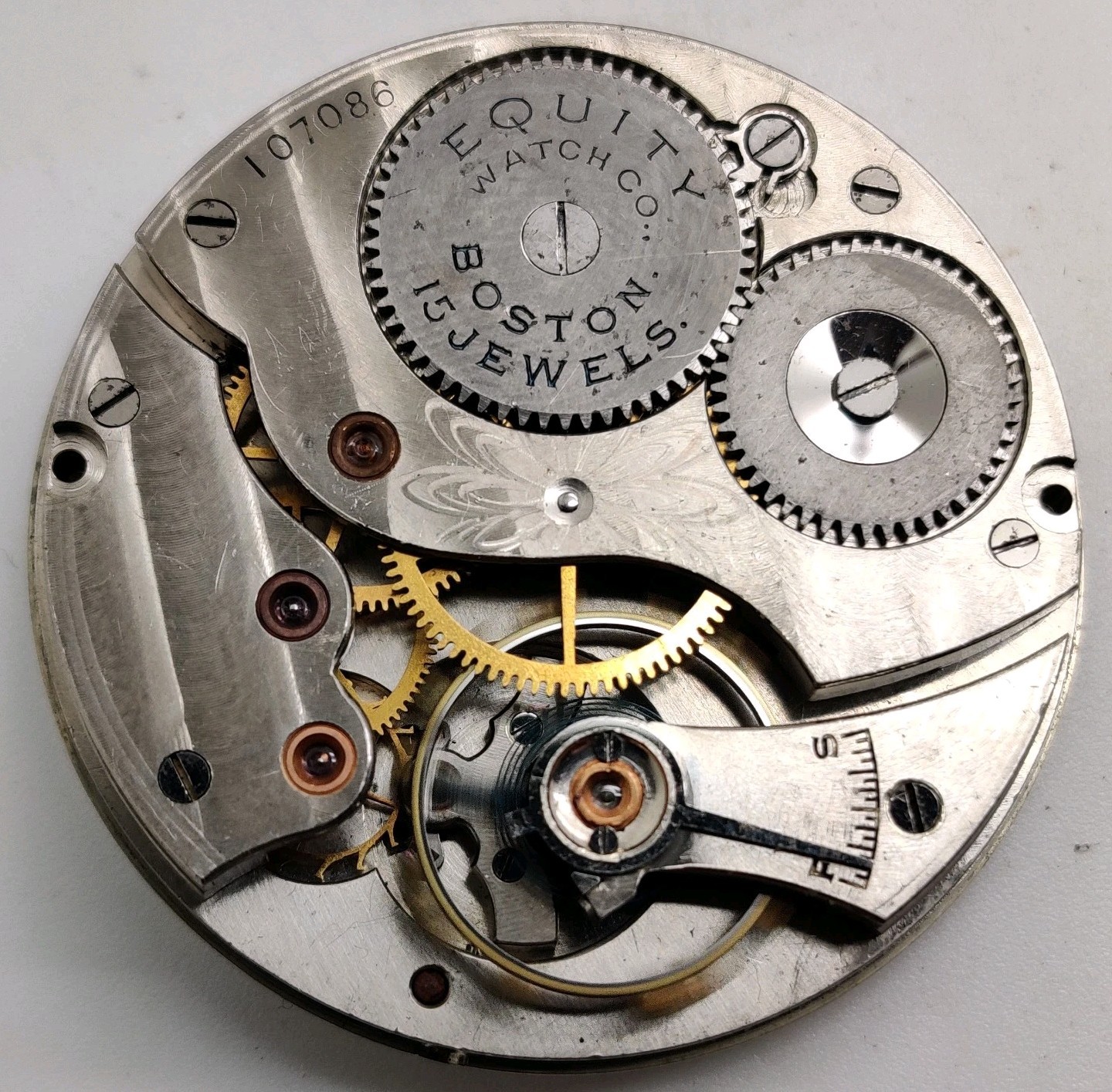 Vintage Equity Watch Co. High Grade 15 Jewel 16S Pocket watch movement running