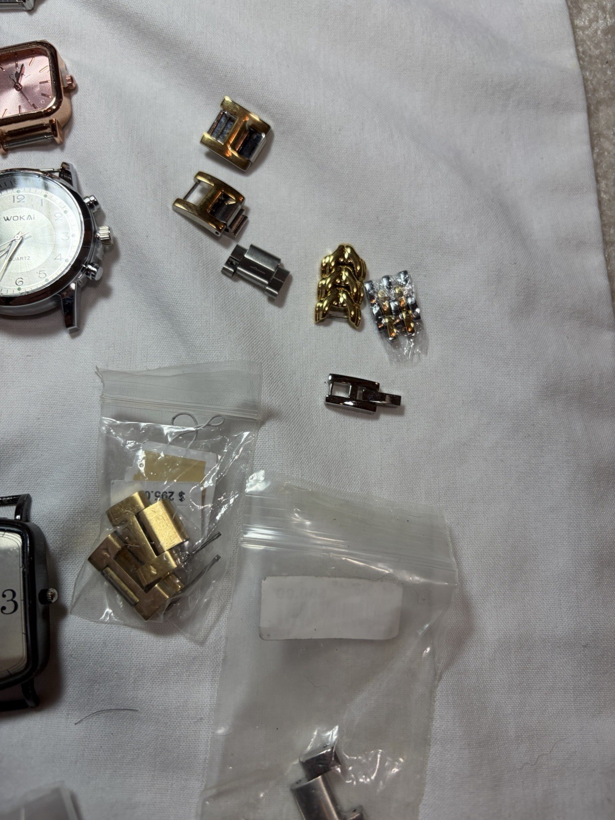 Watchmaker Lot 85 Watch Heads Cases Quartz Parts Repair Silver Spoon Geneva