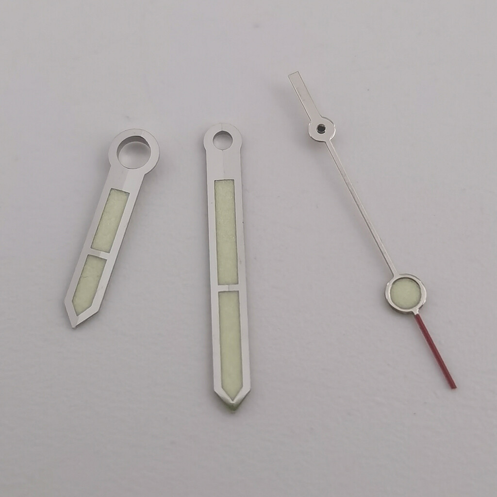 Silver green luminous watch hands Fit NH35 NH36 ETA2836 2824 PT5000